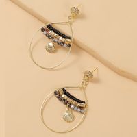 Geometric Water Drop Handmade Shell Beaded Earrings Trend Woven Crystal Earrings Jewelry Wholesale Nihaojewelry main image 1