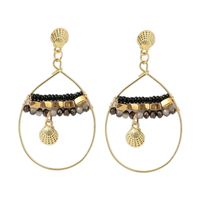 Geometric Water Drop Handmade Shell Beaded Earrings Trend Woven Crystal Earrings Jewelry Wholesale Nihaojewelry main image 3