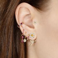 New Wave Summer Solid Color Small Daisy Flowers Earrings Simple Small Earrings Wholesale Nihaojewelry main image 4