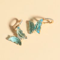 Korean Fashion Earrings New Wave Butterfly Crystal Earrings Wholesale Nihaojewelry main image 3