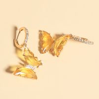 Korean Fashion Earrings New Wave Butterfly Crystal Earrings Wholesale Nihaojewelry main image 4