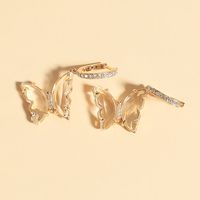 Korean Fashion Earrings New Wave Butterfly Crystal Earrings Wholesale Nihaojewelry main image 5