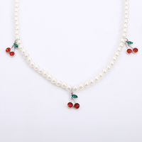 Bijoux Créatifs Mode Simple Collier De Perles Petit Pendentif Cerise Collier En Gros Nihaojewelry main image 4