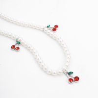 Europäischer Und Amerikanischer Kreativer Schmuck Mode Einfache Perlen Halskette Kleine Kirsch Anhänger Ein Schicht Ige Halskette main image 5