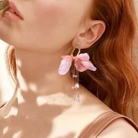 New Fashion  Bowknot Women's Earrings Long Fabric Tassel Earrings Nihaojewelry Wholesale main image 2