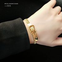 التيتانيوم الصلب ووتش نمط سلسلة سوار مع ثلاث طبقات من الذهب الحقيقي تصفيح Braclets بالجملة Nihaojewelry main image 3