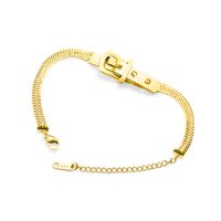 Titanium Steel Watch Style Chain Bracelet With Three Layers Of Real Gold Plating Braclets Wholesale Nihaojewelry main image 6