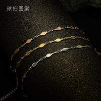 New  Tennis Racket Link Bracelet Titanium Steel Jewelry 18k Real Gold Plated Wholesale Nihaojewelry main image 5