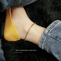 Round Snake Texture Real Gold-plated Anklet Titanium Steel Material 18k Real Gold-plated Non-allergenic Anklets Wholesale Nihaojewelry main image 5