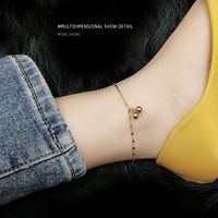 Sexy Fish Mouth Two Steel Ball Cute Anklet Titanium Steel Plated 18k Real Gold Non-allergenic Anklets Wholesale Nihaojewelry main image 5