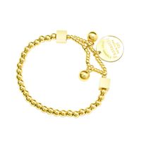 Korean Titanium Steel Plated Real Gold Double-layer Steel Ball Love Round Hand-woven Bracelet Wholesale Nihaojewelry main image 6