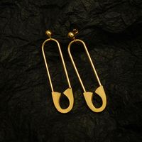 Pin Exaggerated Earrings Jewelry Titanium Steel Plated 18k Real Gold Non-fading Earrings Women main image 5