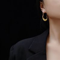 Blumen Im Koreanischen Stil Weiwei-stil Feder Draht Ohrringe Aus Titans Tahl Material Mit 18 Karat Echten Gold-ohrringen Ein Stück F280 main image 1