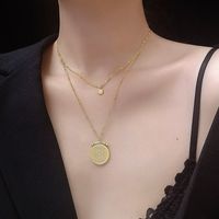 Double-layer Diamond Texture Necklace Clavicle Chain Jewelry Titanium Steel Necklace Wholesale Nihaojewelry main image 6