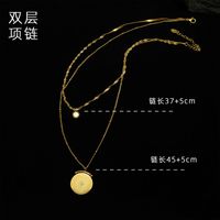 Double-layer Diamond Texture Necklace Clavicle Chain Jewelry Titanium Steel Necklace Wholesale Nihaojewelry main image 4