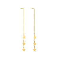 Tower Base Three-layer Five-pointed Star Earrings Titanium Steel Material 18k Real Gold Plated Star Earring Wholesale Nihaojewelry main image 3