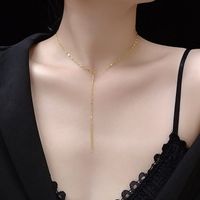 Fashion Digital Y-shaped Necklace Y-shaped Tassel Short Necklace Clavicle Necklace Titanium Steel Necklace Wholesale Nihaojewelry main image 1