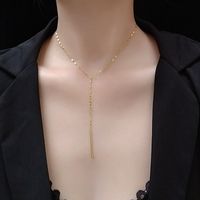 Fashion Digital Y-shaped Necklace Y-shaped Tassel Short Necklace Clavicle Necklace Titanium Steel Necklace Wholesale Nihaojewelry main image 4