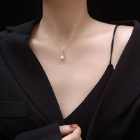 Shaped Water Drop Baroque Pearl Clavicle Necklace Texture Pearl Necklace Titanium Steel Wholesale Nihaojewelry main image 1