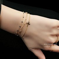 Three-layer Cross Bracelet Titanium Steel Three Layers Of Real Gold No Allergy Wholesale Nihaojewelry main image 4