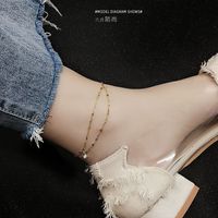 Steel Material Lip Chain Diamond Small Double-layer Anklets Wholesale Nihaojewelry main image 1