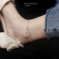 Steel Material Lip Chain Diamond Small Double-layer Anklets Wholesale Nihaojewelry main image 3