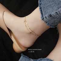Steel Material Lip Chain Diamond Small Double-layer Anklets Wholesale Nihaojewelry main image 5