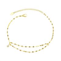 Steel Material Lip Chain Diamond Small Double-layer Anklets Wholesale Nihaojewelry main image 6