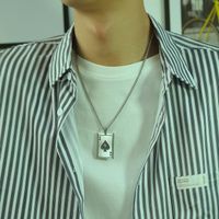 New Products Fashion Wild Titanium Steel Spades A Playing Card Pendant Trend Necklace Wholesale Nihaojewelry main image 4