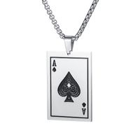 New Products Fashion Wild Titanium Steel Spades A Playing Card Pendant Trend Necklace Wholesale Nihaojewelry main image 6
