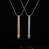 New Fashion Titanium Steel Necklace Rock Street Popular Cylindrical Pendant Wholesale Nihaojewelry main image 3