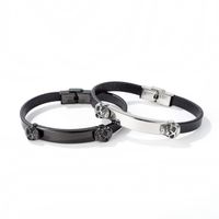 New Fashion Hip Hop Style Skull Titanium Steel Bracelet Trendy Men's Leather Bracelet Wholesale Nihaojewelry main image 3