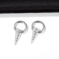 Hot Sale Men's Titanium Steel Earrings Retro Circle Triangle Earrings Jewelry Wholesale Nihaojewelry main image 3