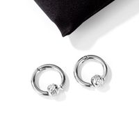Hot Sale Fashion Men's Mesh Circle Titanium Steel Earrings New Products Earrings Wholesale Nihaojewelry main image 3