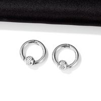 Hot Sale Fashion Men's Mesh Circle Titanium Steel Earrings New Products Earrings Wholesale Nihaojewelry main image 6