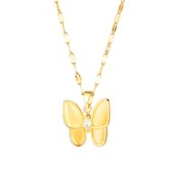 New Korean Fashion Diamond Pendant Titanium Steel Butterfly Necklace Clavicle Chain Wholesale Nihaojewelry main image 6