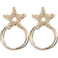 Korean New Fashion Five-pointed Star Circle Silver Needle Earrings Hip-hop Earrings Wholesale Nihaojewelry main image 6