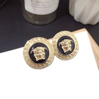 Korean Baroque Style Catwalk Gold-plated Head Earrings Silver Needle Earrings Wholesale Nihaojewelry main image 1