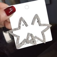 Korean S925 Silver Needle New Star Earrings Five-pointed Star Exaggerated Earrings Wholesale Nihaojewelry main image 1
