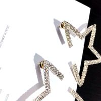 Korean S925 Silver Needle New Star Earrings Five-pointed Star Exaggerated Earrings Wholesale Nihaojewelry main image 4