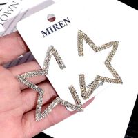 Korean S925 Silver Needle New Star Earrings Five-pointed Star Exaggerated Earrings Wholesale Nihaojewelry main image 5