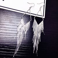 Korean New Tassel Exaggerated Tassel Ear Hook Hypoallergenic Earrings Stylish Simple Wholesale Nihaojewelry main image 6