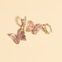 Korean Fashion Earrings New Wave Butterfly Crystal Earrings Wholesale Nihaojewelry sku image 1