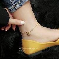 Sexy Fish Mouth Two Steel Ball Cute Anklet Titanium Steel Plated 18k Real Gold Non-allergenic Anklets Wholesale Nihaojewelry sku image 1