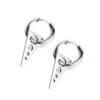 Hot Sale Men's Titanium Steel Earrings Retro Circle Triangle Earrings Jewelry Wholesale Nihaojewelry sku image 1