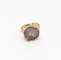 Newimitation Natural Stone Ring Round Irregular Ring Resin Adjustable Ring Wholesale Nihaojewelry sku image 1
