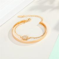 Zircon Sun Bracelet New Gold Plated Diamond Bangle Eye Bracelet Wholesale Nihaojewelry sku image 1