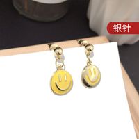 Korean New Fashion Smiley Childlike Silver Needle Earrings Super Fairy Trend Earrings Wholesale Nihaojewelry sku image 1