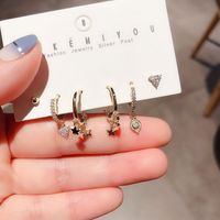 High-end Sense Street Shooting Fashion Earrings Combination Design Star Tassel Ear Buckle Earrings Wholesale Nihaojewelry main image 3