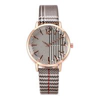 Mode Kariertes Design Damen Gürtel Uhr Multi Laterale Kanten Und Ecken Glass Piegel Quarz Casual Handuhr Frauen main image 2